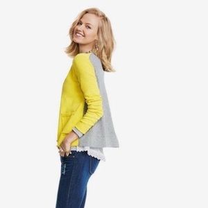 CAbi Belle Cardigan Colorblock Lace Trim #3010